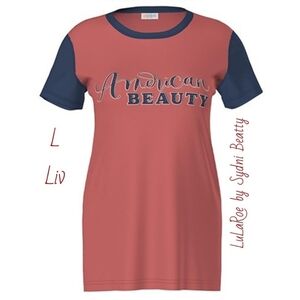 LuLaRoe Liv Tee in Red and Blue